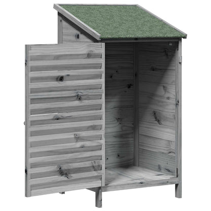 vidaXL Garden Shed with Roof Grey 59 x 56 x 113.5 cm Solid Fir Wood