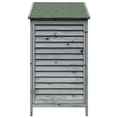 vidaXL Garden Shed with Roof Grey 59 x 56 x 113.5 cm Solid Fir Wood