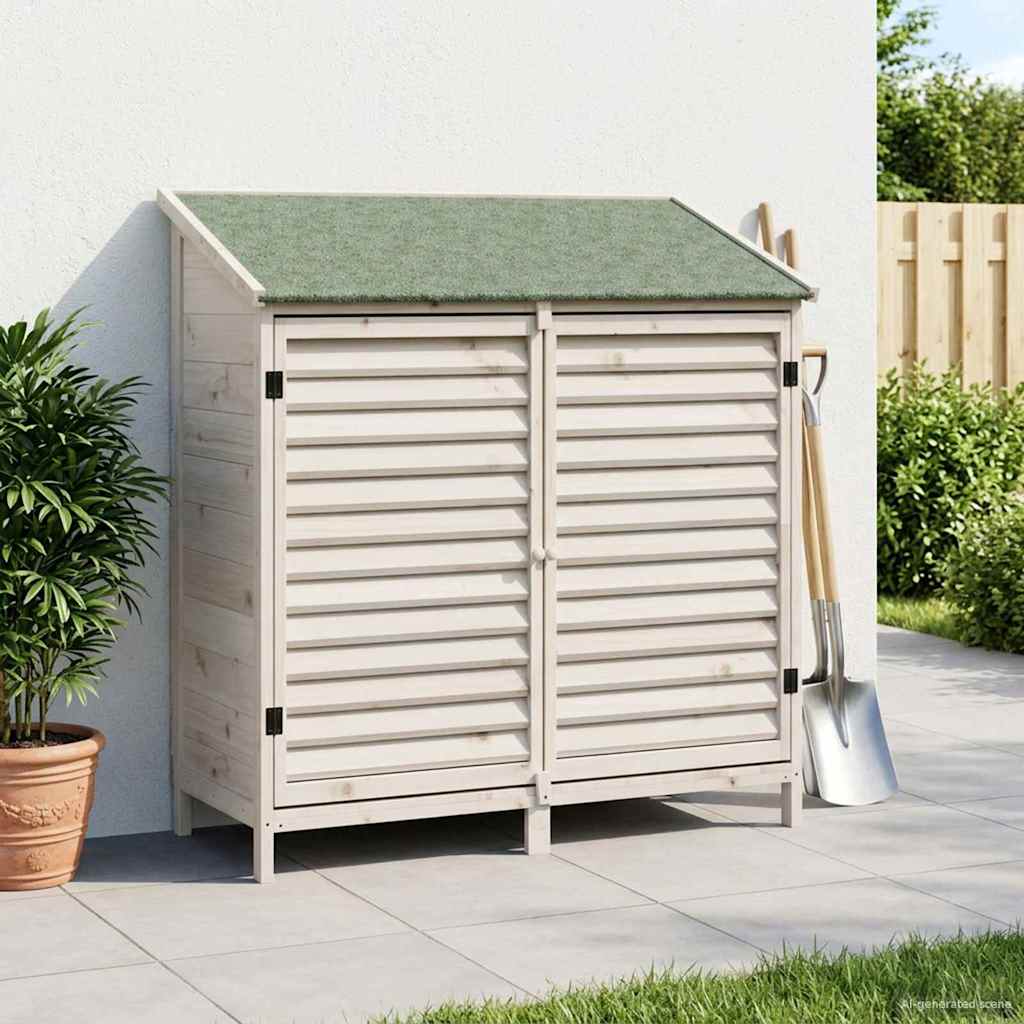 vidaXL Garden Shed with Roof White 106 x 56 x 113.5 cm Solid Fir Wood