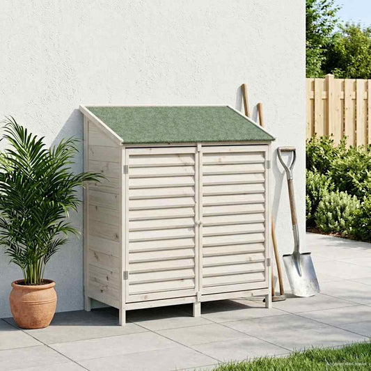 vidaXL Garden Shed with Roof White 106 x 56 x 113.5 cm Solid Fir Wood