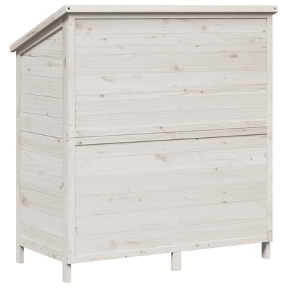vidaXL Garden Shed with Roof White 106 x 56 x 113.5 cm Solid Fir Wood