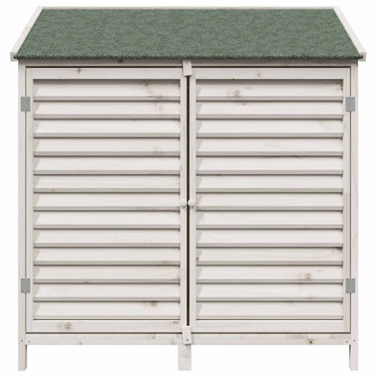 vidaXL Garden Shed with Roof White 106 x 56 x 113.5 cm Solid Fir Wood