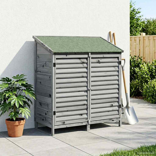 vidaXL Garden Shed with Roof Grey 106 x 56 x 113.5 cm Solid Fir Wood