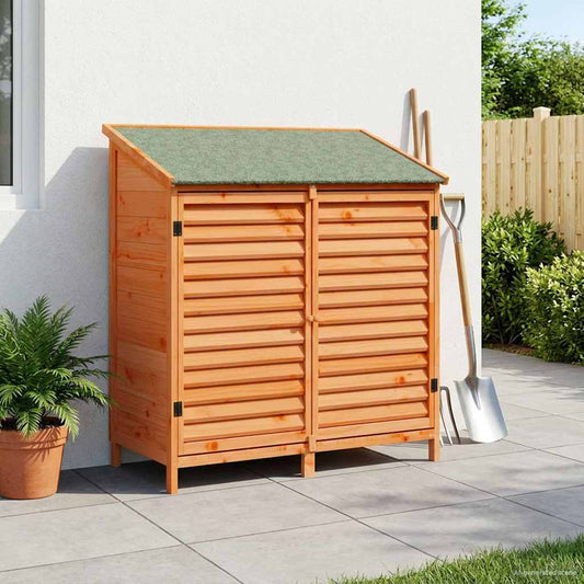 vidaXL Garden Shed with Roof Brown 106 x 56 x 113.5 cm Solid Fir Wood