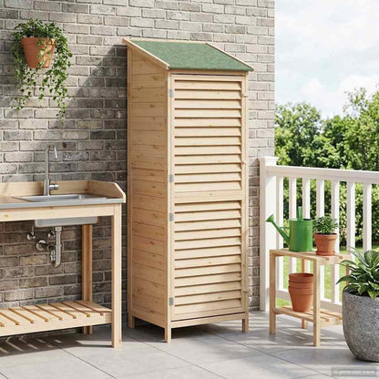 vidaXL Garden Shed with Roof Natural 59 x 56 x 176 cm Solid Fir Wood