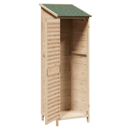 vidaXL Garden Shed with Roof Natural 59 x 56 x 176 cm Solid Fir Wood