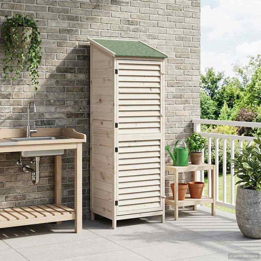 vidaXL Garden Shed with Roof White 59 x 56 x 176 cm Solid Fir Wood