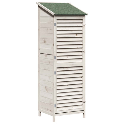 vidaXL Garden Shed with Roof White 59 x 56 x 176 cm Solid Fir Wood