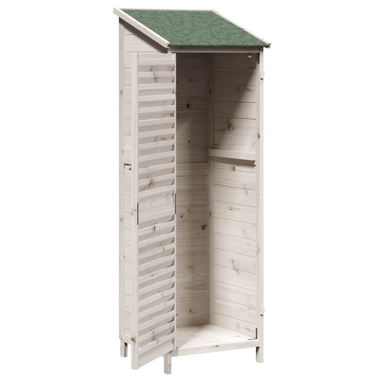 vidaXL Garden Shed with Roof White 59 x 56 x 176 cm Solid Fir Wood