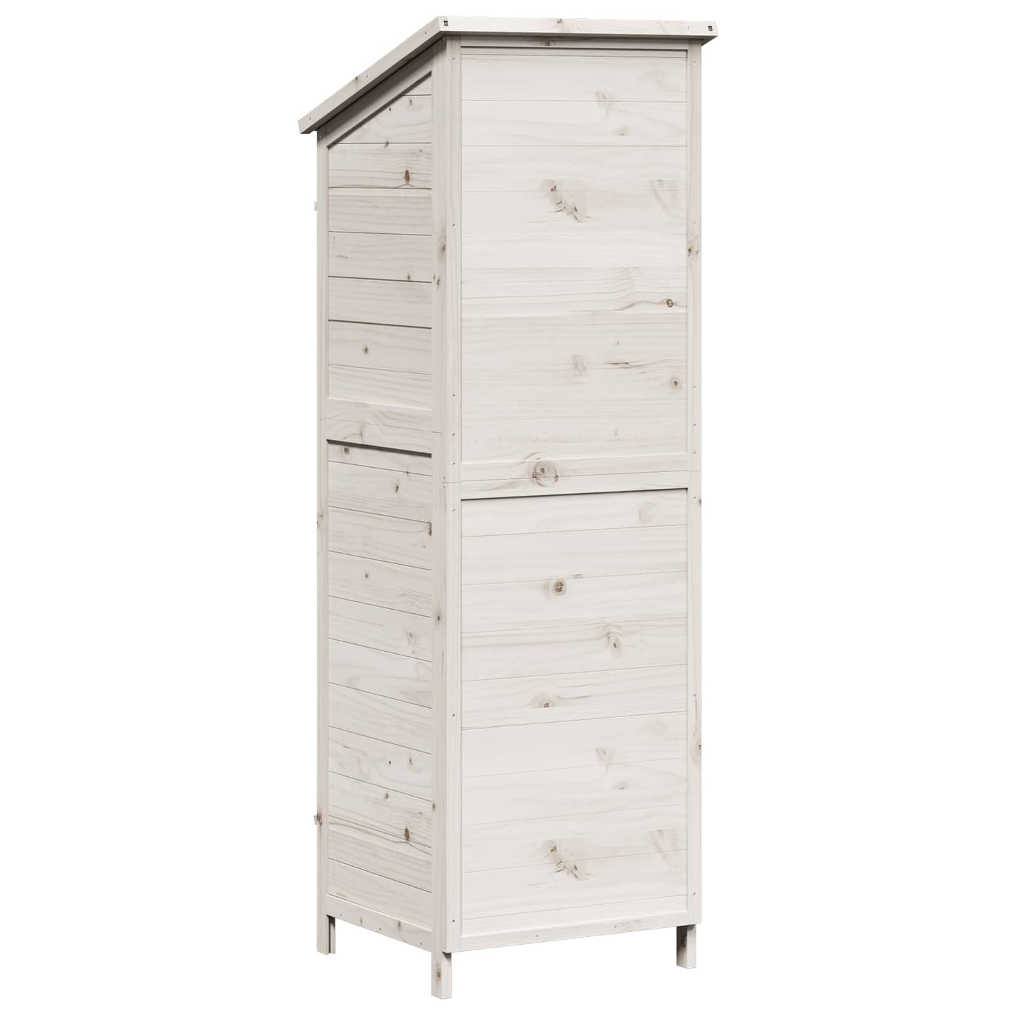 vidaXL Garden Shed with Roof White 59 x 56 x 176 cm Solid Fir Wood