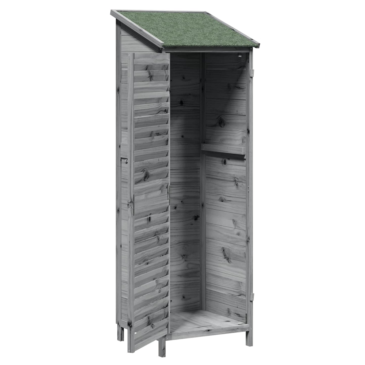 vidaXL Garden Shed with Roof Grey 59 x 56 x 176 cm Solid Fir Wood