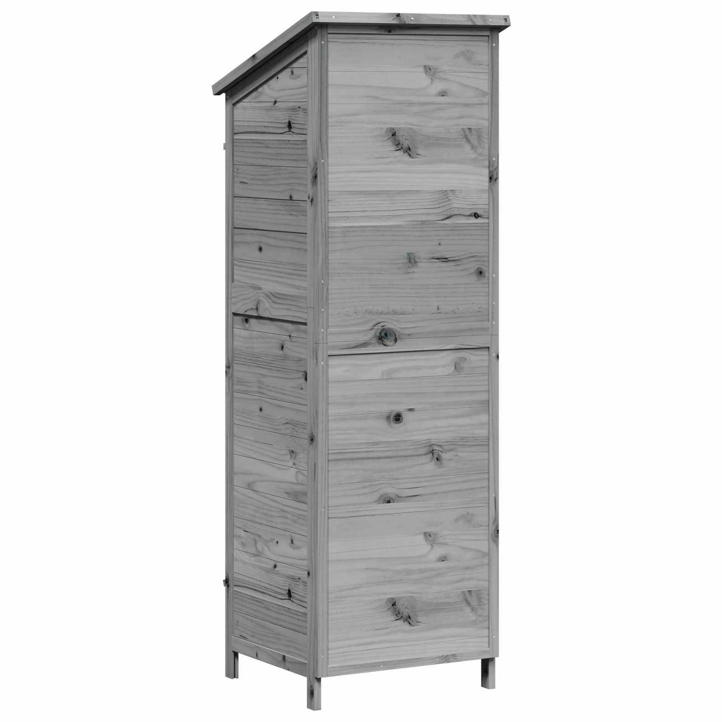 vidaXL Garden Shed with Roof Grey 59 x 56 x 176 cm Solid Fir Wood