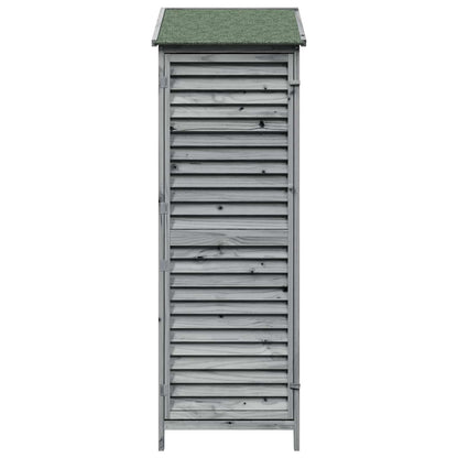 vidaXL Garden Shed with Roof Grey 59 x 56 x 176 cm Solid Fir Wood