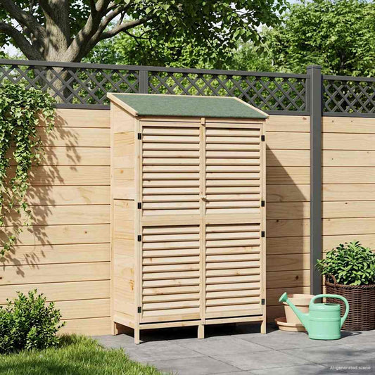 vidaXL Garden Shed Natural 106 x 56 x 176.5 cm Solid Fir Wood