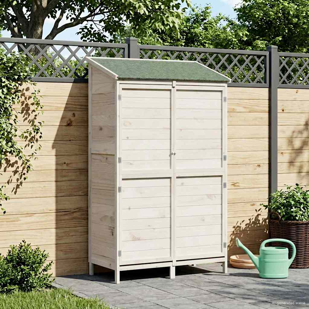 vidaXL Garden Shed with Roof White 106 x 56 x 176.5 cm Solid Fir Wood