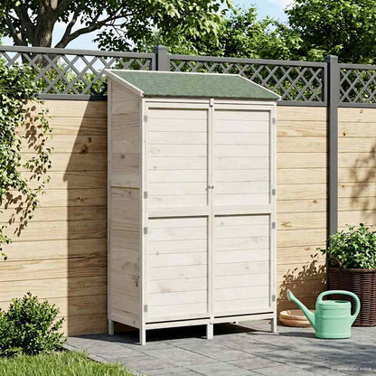 vidaXL Garden Shed with Roof White 106 x 56 x 176.5 cm Solid Fir Wood
