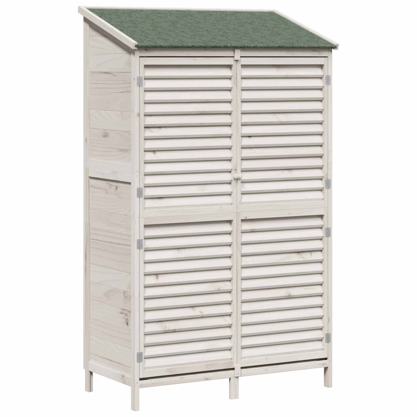 vidaXL Garden Shed with Roof White 106 x 56 x 176.5 cm Solid Fir Wood