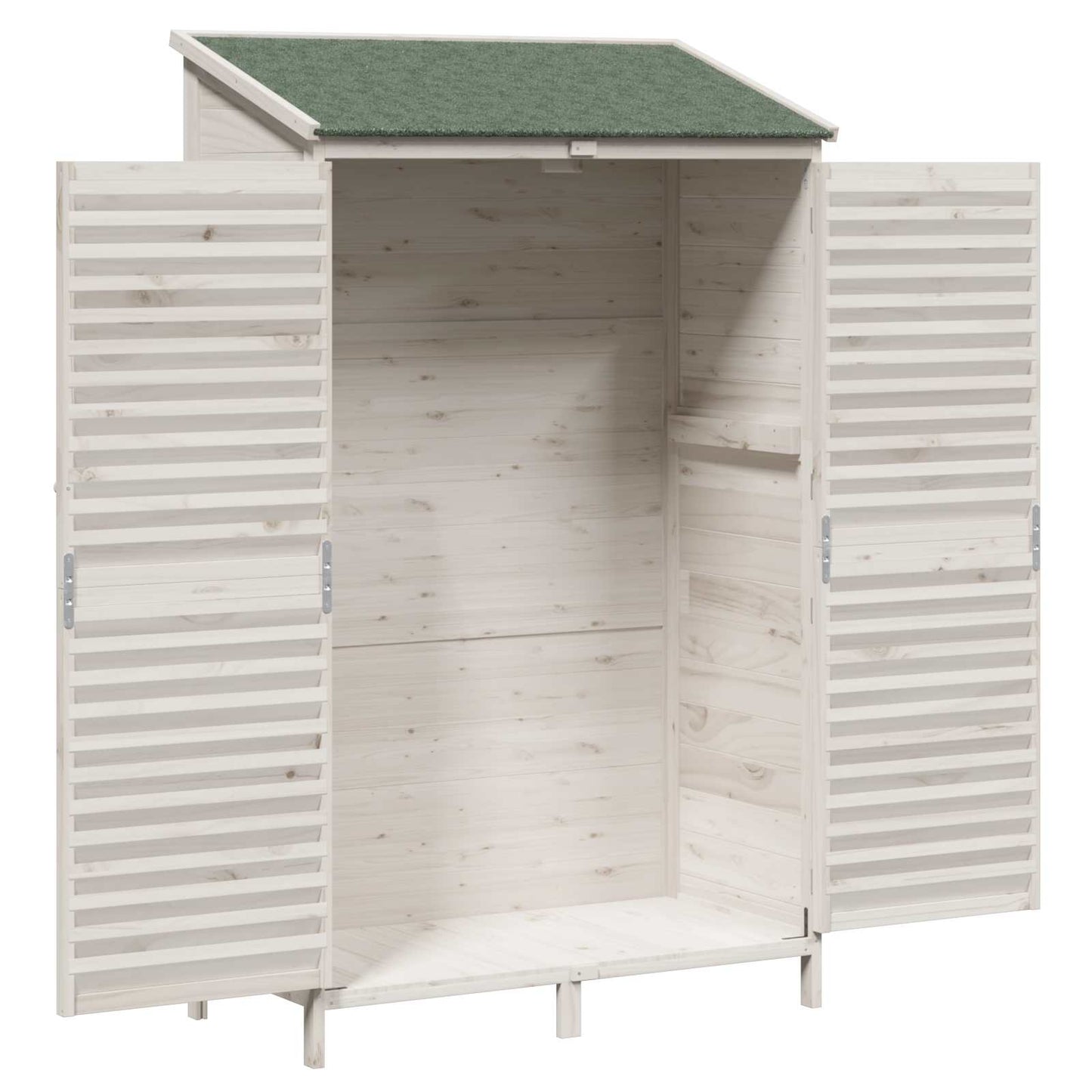 vidaXL Garden Shed with Roof White 106 x 56 x 176.5 cm Solid Fir Wood