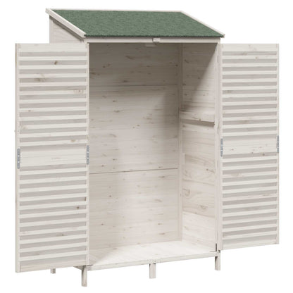vidaXL Garden Shed with Roof White 106 x 56 x 176.5 cm Solid Fir Wood