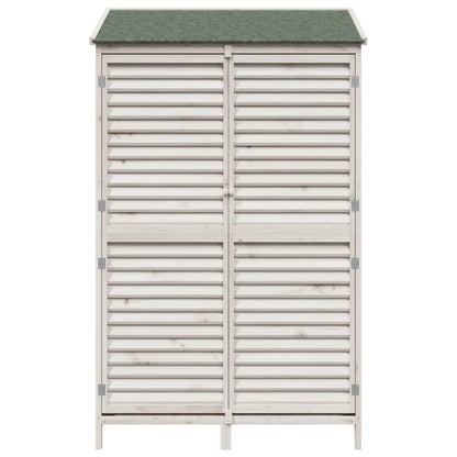 vidaXL Garden Shed with Roof White 106 x 56 x 176.5 cm Solid Fir Wood