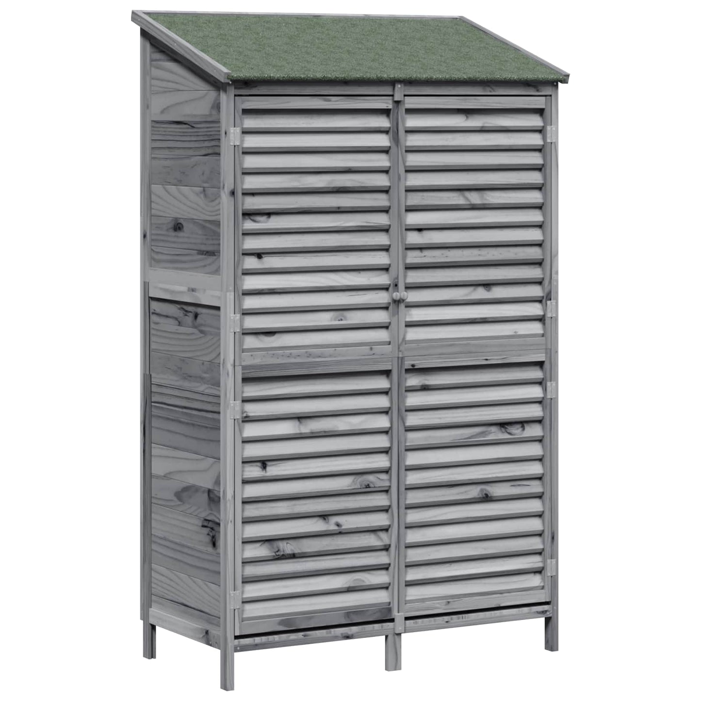 vidaXL Garden Shed with Roof Grey 106 x 56 x 176.5 cm Solid Fir Wood