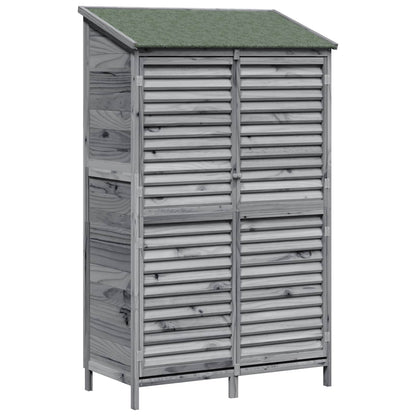 vidaXL Garden Shed with Roof Grey 106 x 56 x 176.5 cm Solid Fir Wood