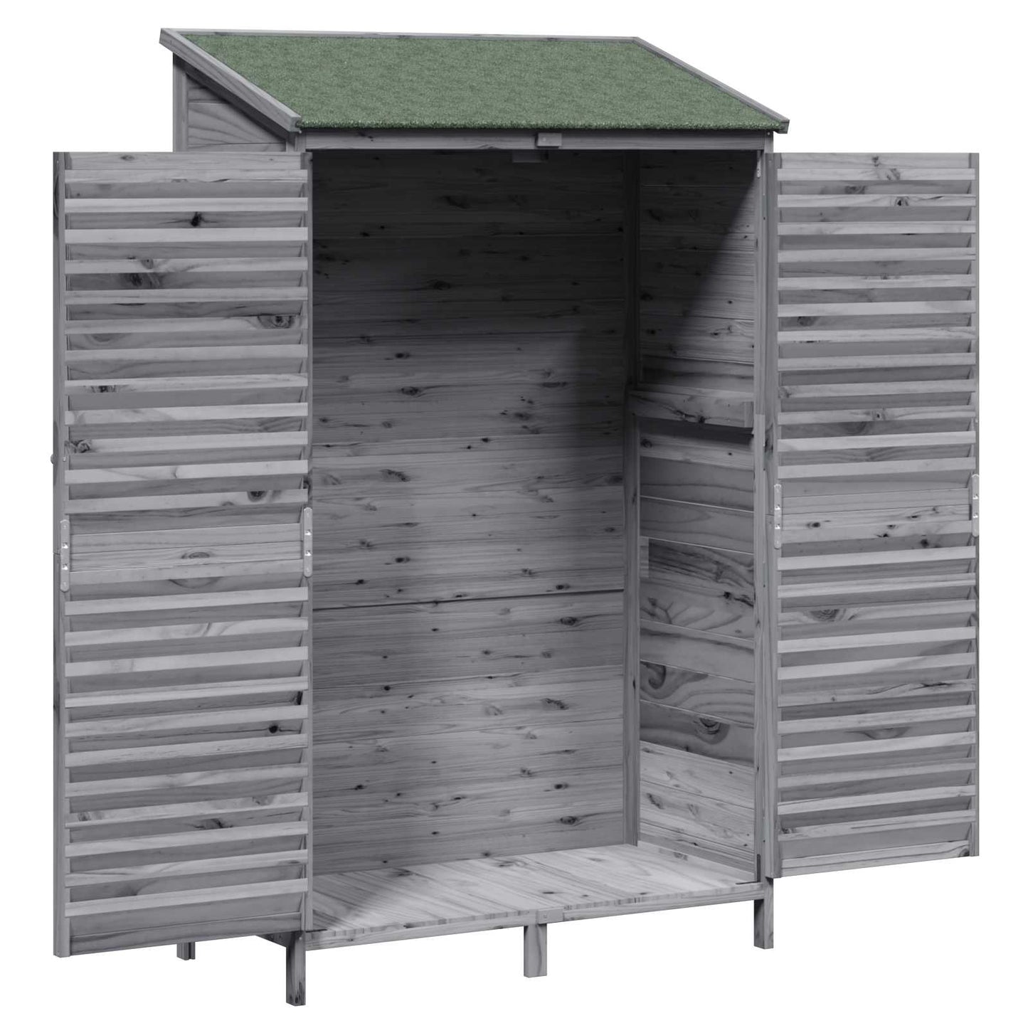 vidaXL Garden Shed with Roof Grey 106 x 56 x 176.5 cm Solid Fir Wood