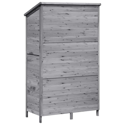 vidaXL Garden Shed with Roof Grey 106 x 56 x 176.5 cm Solid Fir Wood