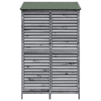 vidaXL Garden Shed with Roof Grey 106 x 56 x 176.5 cm Solid Fir Wood