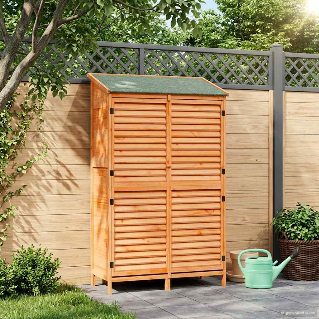 vidaXL Garden Shed with Roof Brown 106 x 56 x 176.5 cm Solid Fir Wood