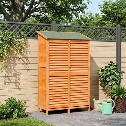 vidaXL Garden Shed with Roof Brown 106 x 56 x 176.5 cm Solid Fir Wood