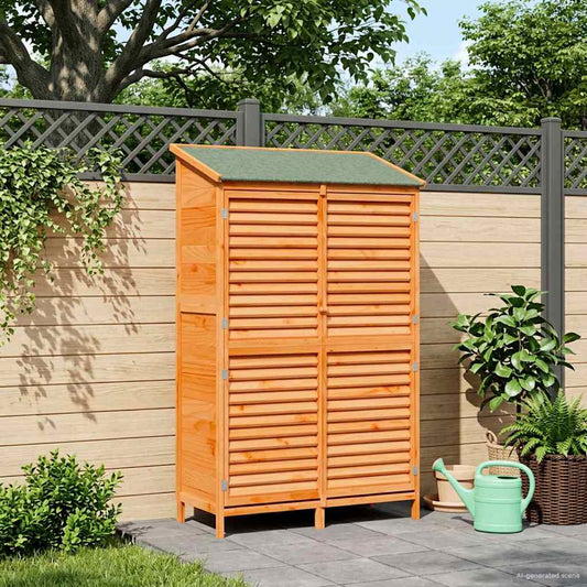 vidaXL Garden Shed Brown 106 x 56 x 176.5 cm Solid Fir Wood