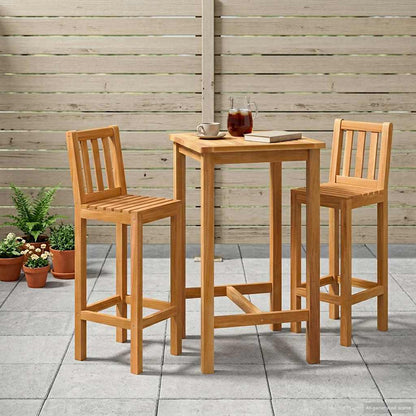 vidaXL Outdoor Bar Set 3 pcs Untreated Solid Teak Wood