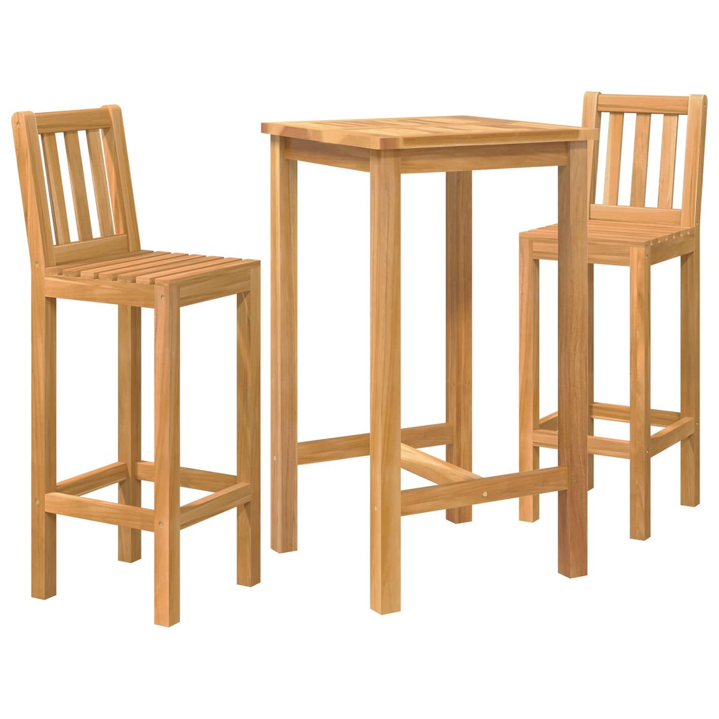vidaXL Outdoor Bar Set 3 pcs Untreated Solid Teak Wood