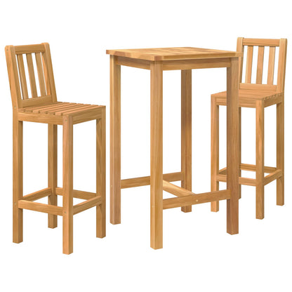 vidaXL Outdoor Bar Set 3 pcs Untreated Solid Teak Wood