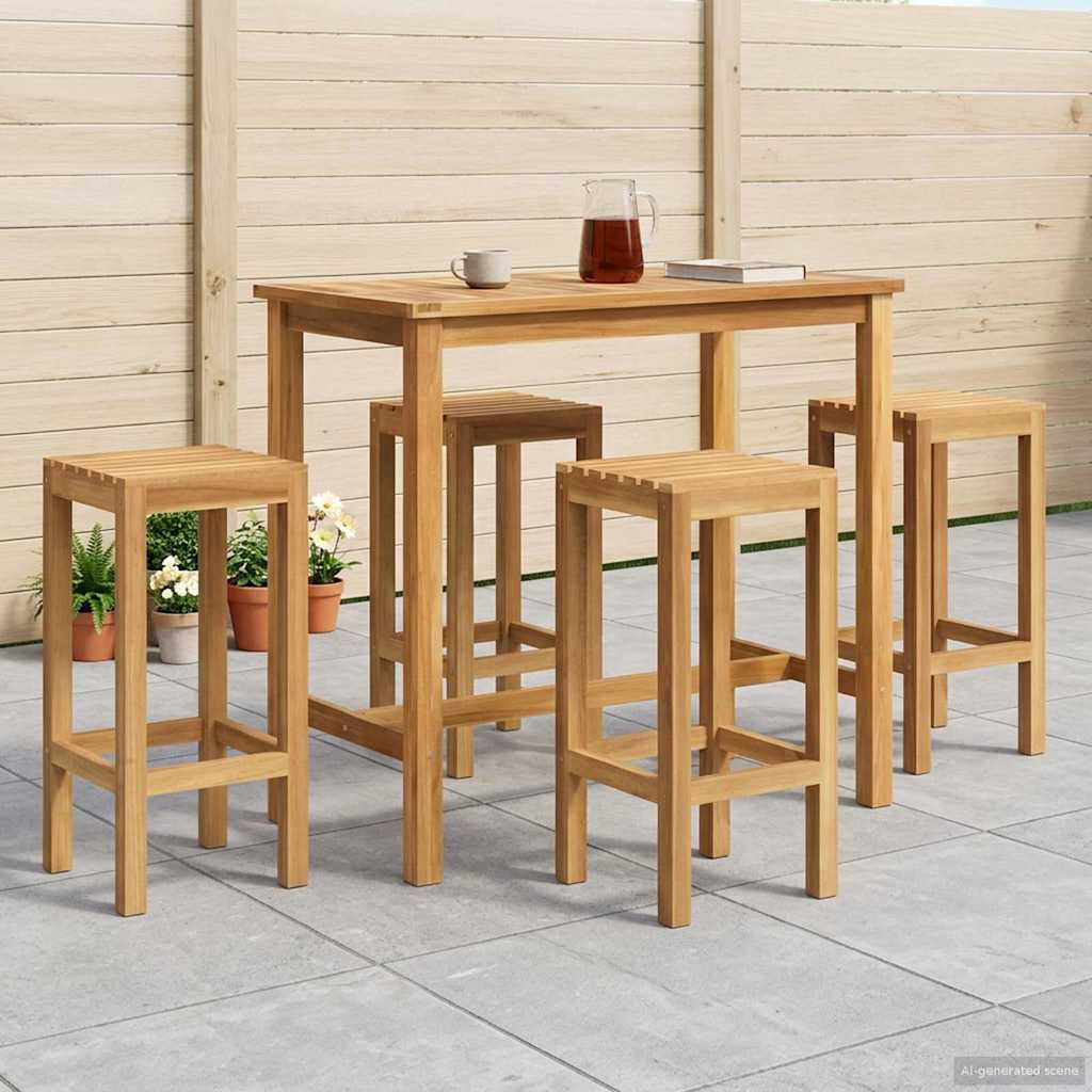 vidaXL Outdoor Bar Set 5 pcs Untreated Solid Teak Wood