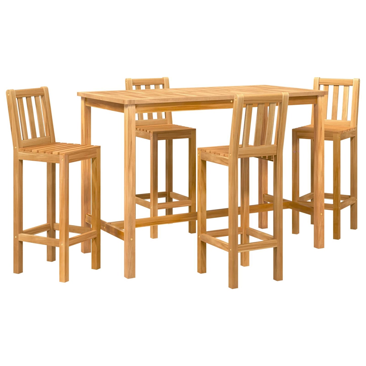vidaXL Outdoor Bar Set 5 pcs Natural Solid Teak Wood