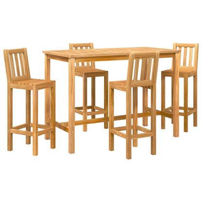 vidaXL Outdoor Bar Set 5 pcs Natural Solid Teak Wood