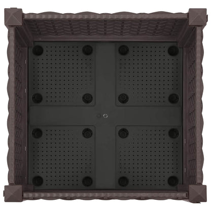vidaXL Garden Planter with Wheels Brown 40 x 40 x 29 cm PP