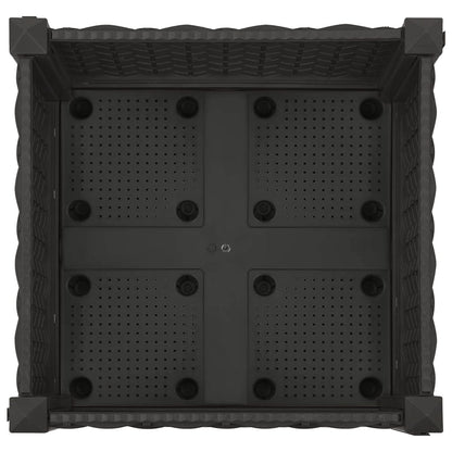 vidaXL Garden Planter with Wheels Black 40 x 40 x 29 cm PP