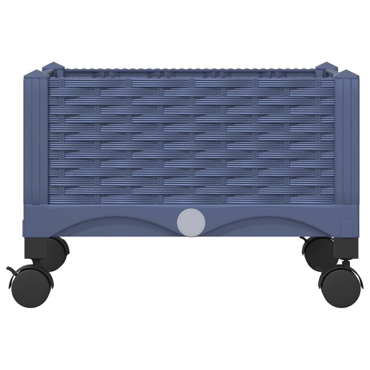 vidaXL Garden Planter with Wheels Blue Grey 40 x 40 x 33 cm PP