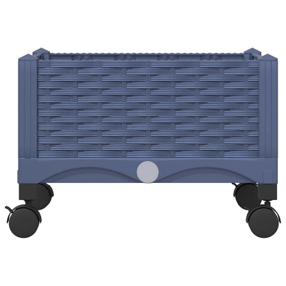 vidaXL Garden Planter with Wheels Blue Grey 40 x 40 x 33 cm PP