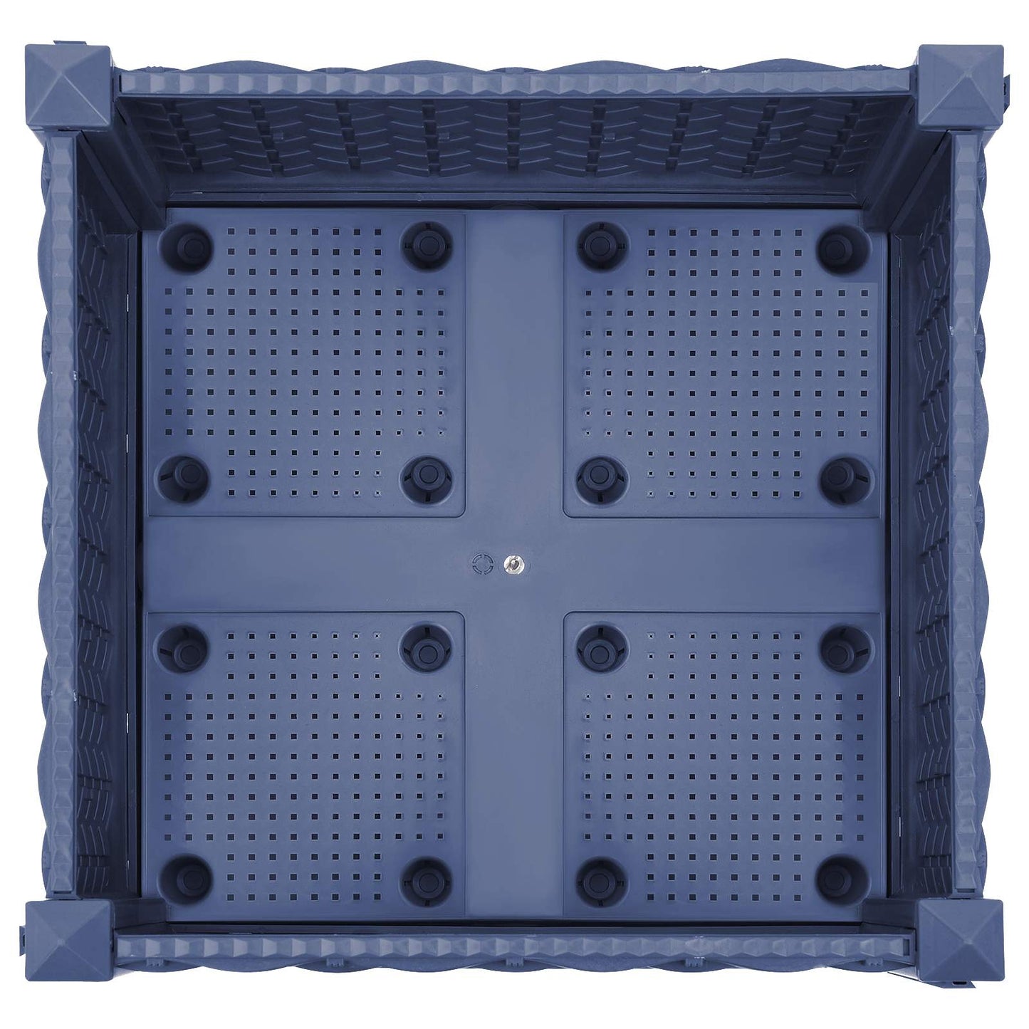 vidaXL Garden Planter with Wheels Blue Grey 40 x 40 x 33 cm PP