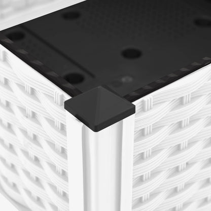 vidaXL Garden Planter with Wheels White 40 x 40 x 33 cm PP
