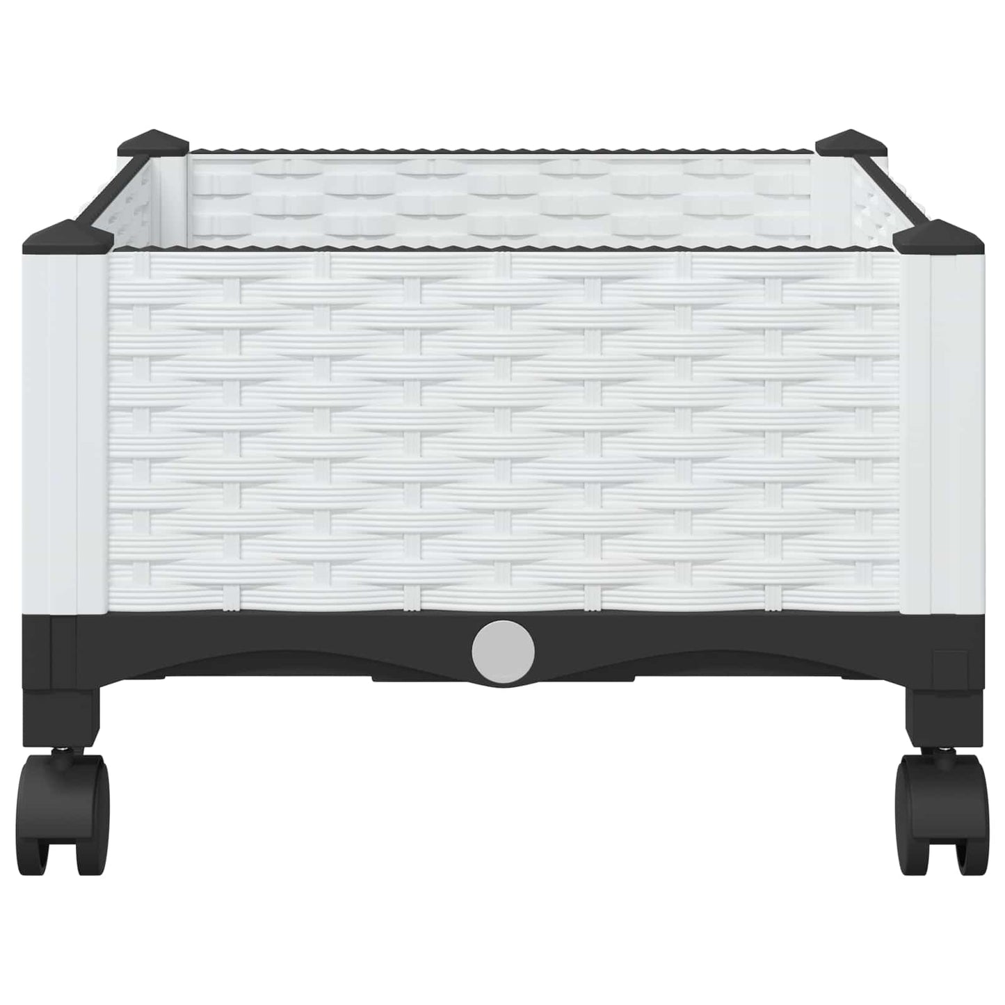 vidaXL Garden Planter with Wheels White 40 x 40 x 33 cm PP