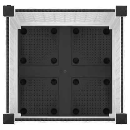 vidaXL Garden Planter with Wheels White 40 x 40 x 33 cm PP
