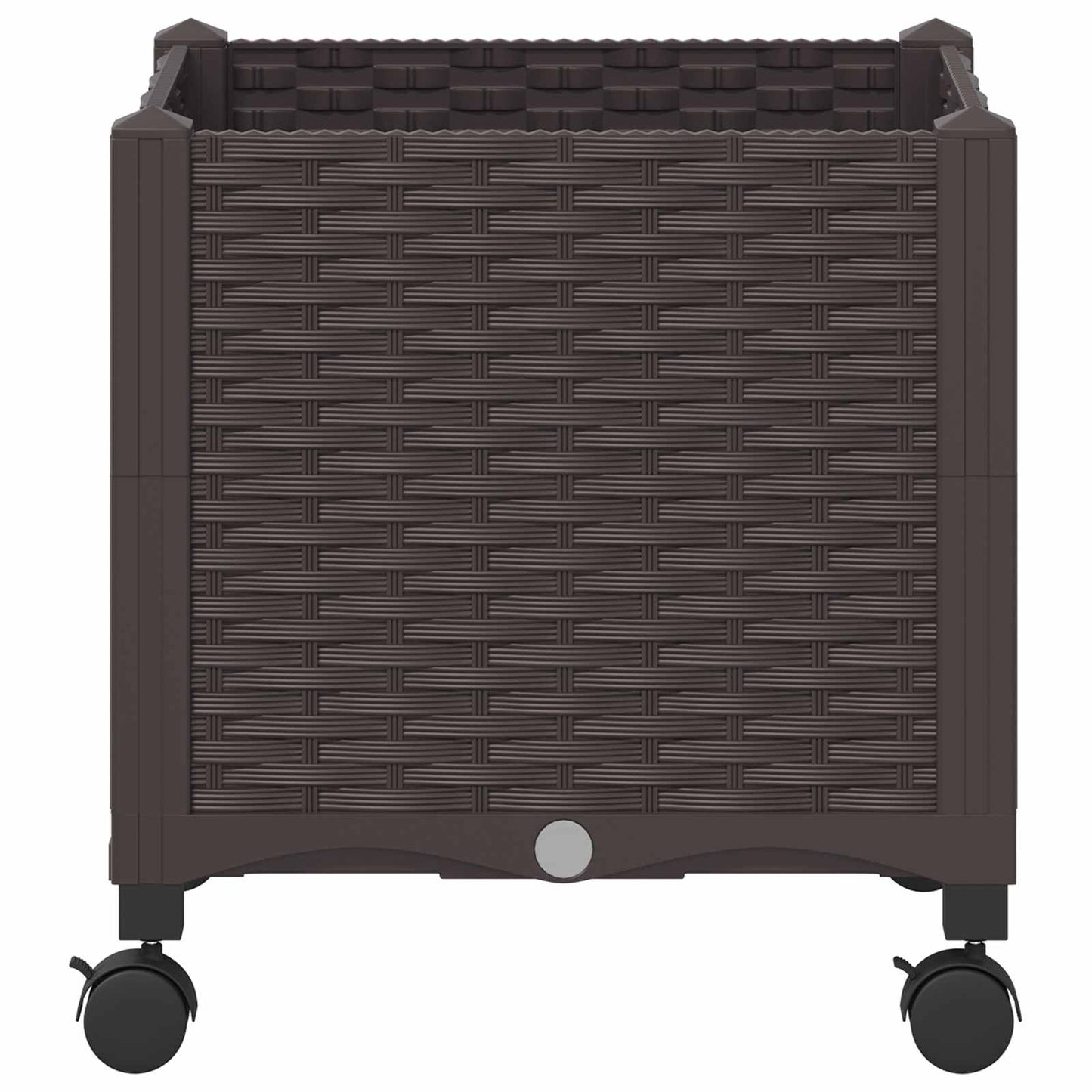 vidaXL Garden Planter with Wheels Brown 40 x 40 x 44 cm PP