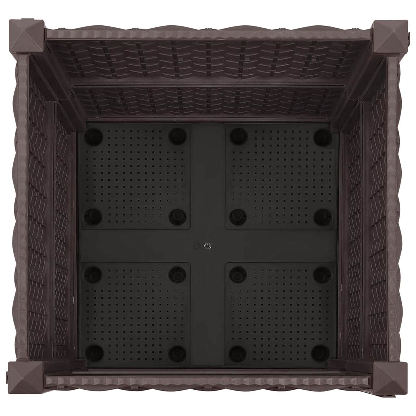 vidaXL Garden Planter with Wheels Brown 40 x 40 x 44 cm PP
