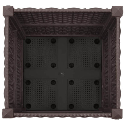 vidaXL Garden Planter with Wheels Brown 40 x 40 x 44 cm PP