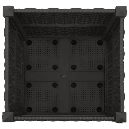 vidaXL Garden Planter with Wheels Black 40 x 40 x 44 cm PP